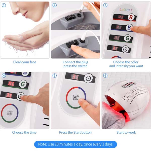 Freyara - 7 Color LED Light Therapy Facial Care Machine 294 LEDs