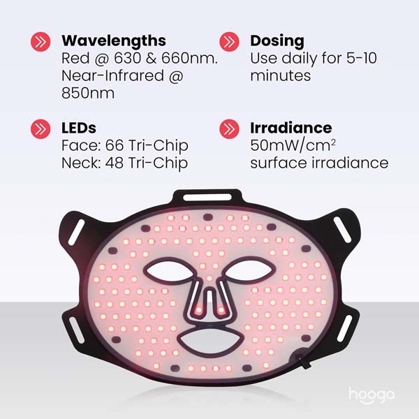 Hooga Red Light Therapy Face Mask