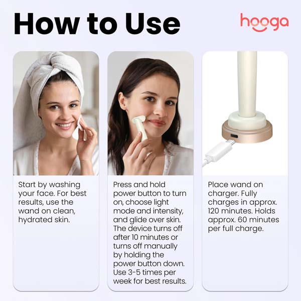 Hooga Red Light Therapy Facial Wand