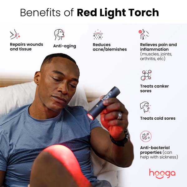 Hooga Red Light Therapy Torch with Precision Tip