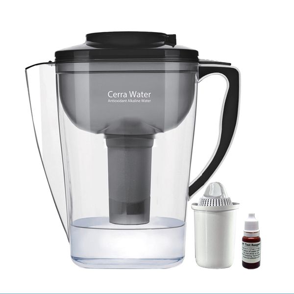 Classic Cerra Water Pitcher with pH Testing Drops Classic Cerra Water Pitcher with pH Testing Drops
