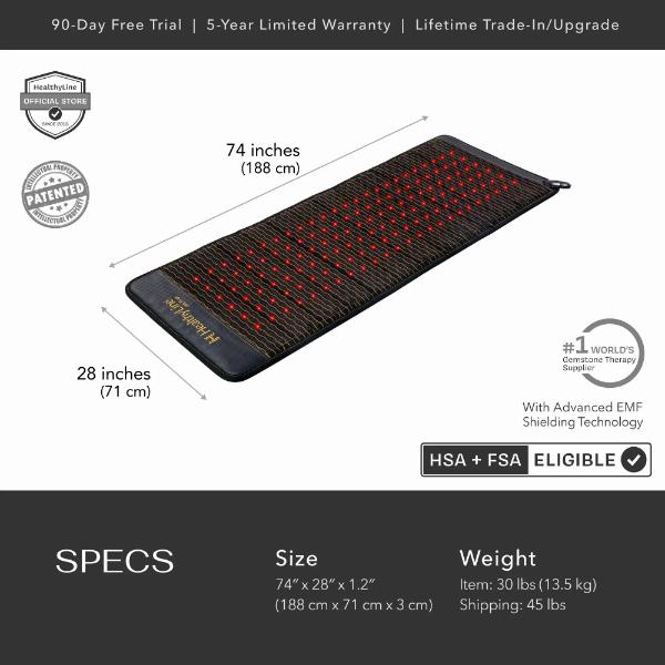 Healthyline Jet 74x28 Pro Far Infrared PEMF Mat Healthyline Jet 74x28 Pro Far Infrared PEMF Mat