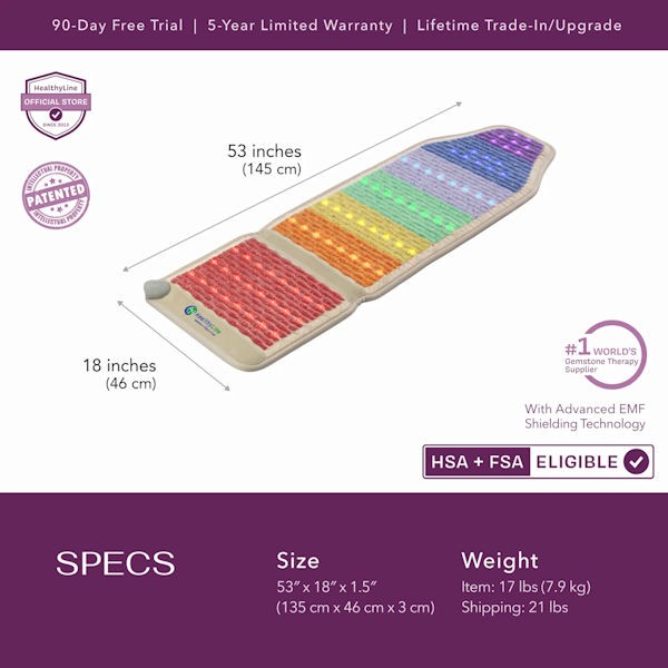 Healthyline Rainbow Chakra Chair Mat 5318 - Infrared, PEMF Mat Healthyline Rainbow Chakra Chair Mat 5318 - Infrared, PEMF Mat