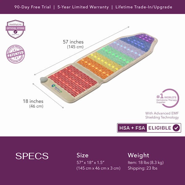 Healthyline Rainbow Chakra Chair Mat 5718 - Infrared, PEMF Mat Healthyline Rainbow Chakra Chair Mat 5718 - Infrared, PEMF Mat