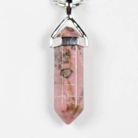 Iyashi Rhodonite Scalar Energy Crystal Pendant - Click Image to Close